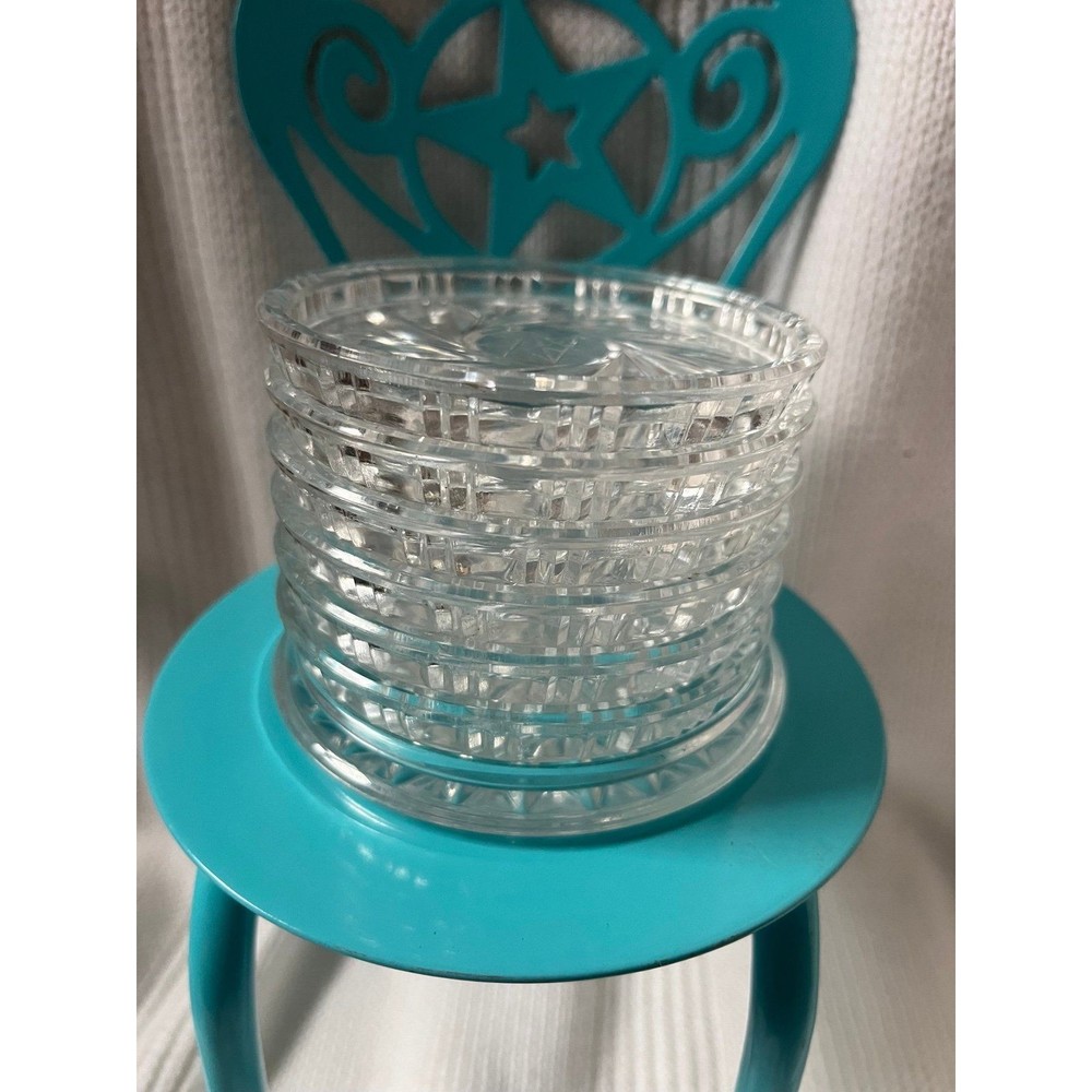 Vintage set of 6 Crystal Coasters
